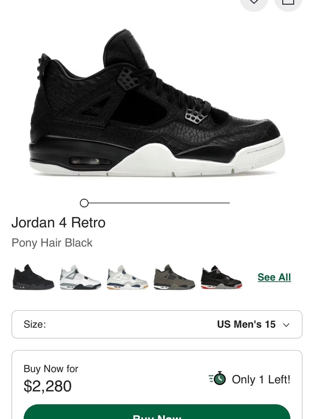 Nike Air Jordan 4 Retro Pony Hair Black - Men's Shoes